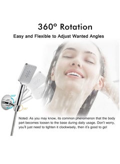 SYOSI SYOSI Stainless Steel Shower Head Holder Handheld Shower Wand Holder Adjustable Shower Head Bracket Shower Wall Mount Holder Metal Shower Spray Holder, Drill Free Glue Installation Silver  - Image 4