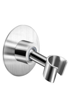 SYOSI SYOSI Stainless Steel Shower Head Holder Handheld Shower Wand Holder Adjustable Shower Head Bracket Shower Wall Mount Holder Metal Shower Spray Holder, Drill Free Glue Installation Silver  - Image 1