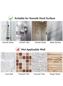 SYOSI SYOSI Stainless Steel Shower Head Holder Handheld Shower Wand Holder Adjustable Shower Head Bracket Shower Wall Mount Holder Metal Shower Spray Holder, Drill Free Glue Installation Silver  - Image 5