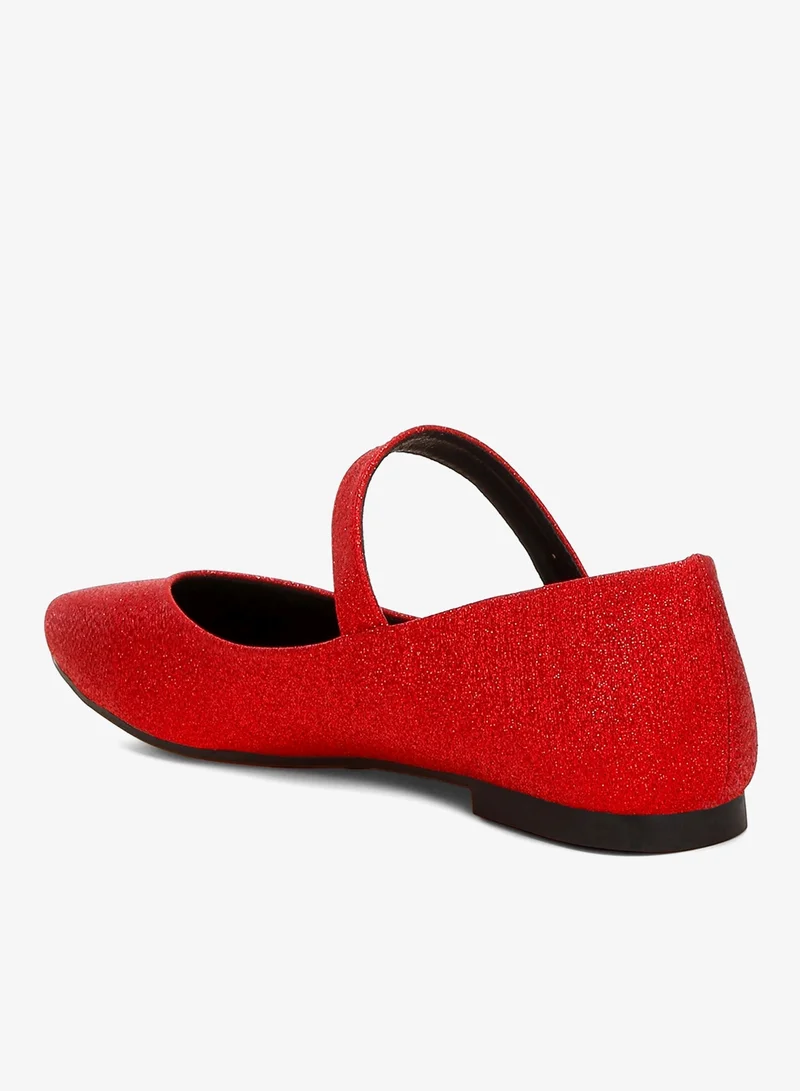 London Rag Red Glitter Pin Buckle Ballerinas in Red for Women | Best Price UAE