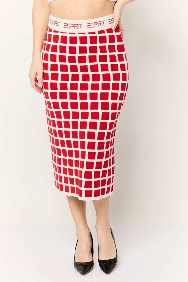 ESPRIT تنورة ميدي مربعة للنساء، متعددة الألوان - Image 1