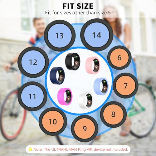 Wacanc [6 Pcs]Protective Ring Cover for ULTRAHUMAN Ring AIR,Elastic Silicone Ring Case for ULTRAHUMAN Smart Ring Working Out,Smart Ring Case Cover Compatible ULTRAHUMAN Ring Size 6 7 8 9 10 11 12 13 14 - Image 2