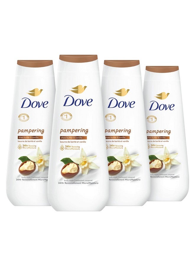 دوف غسول الجسم دوف، 4 قطع، زبدة الشيا المنعشة والفانيليا لبشرة متجددة وصحية المظهر، منظف لطيف للبشرة مع ترطيب دقيق متجدد لمدة 24 ساعة، 20 أونصة - Image 1
