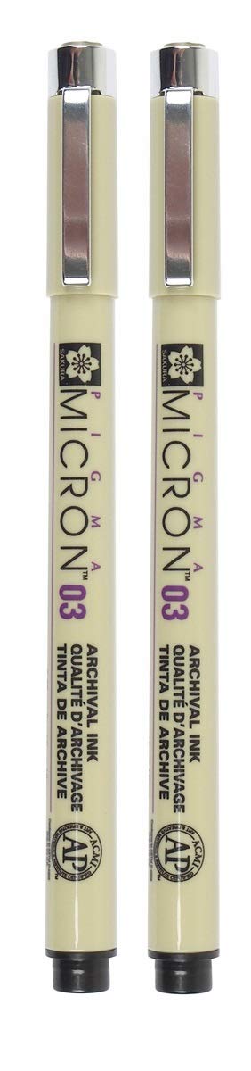 SAKURA PIGMA MICRON BLACK OPEN STOCK, PACK OF 2 PENS (03) - Image 1
