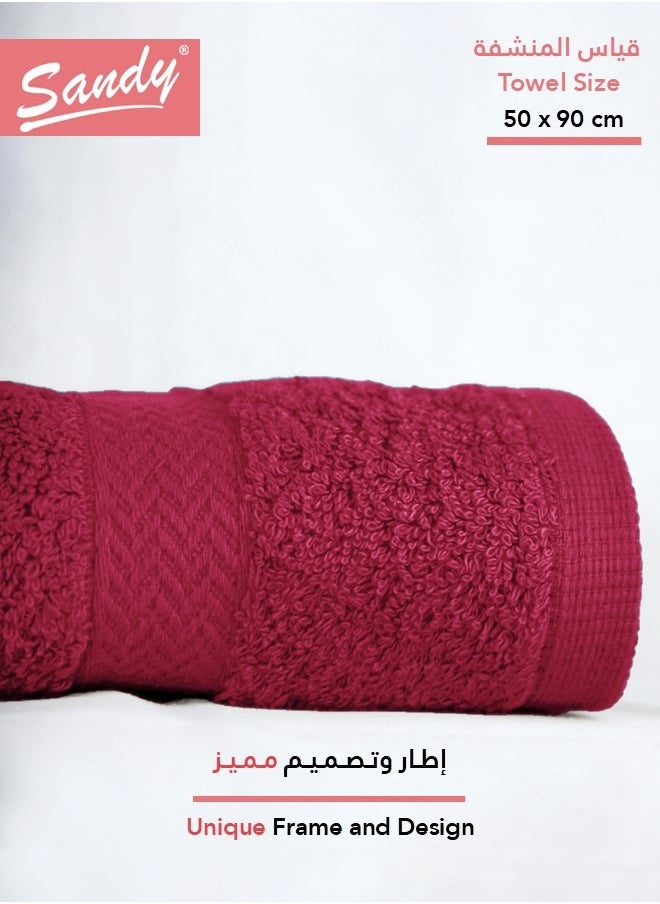 ساندي منشفة فاخرة للشعر والوجه واليد قطن 100% ساندي, صنعت في مصر, مثالية للاستخدام اليومي, سريعة الجفاف وعالية الامتصاص وشديدة النعومة 90 × 50 سم, عودي  - Image 2
