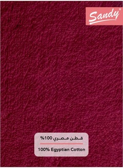 Sandy SANDY 100% Cotton Luxury Bath Towel for Hair, Hand and Face, 600 GSM Made in Egypt, Ideal for Daily Use, High Absorbent and Super Soft 90x50 cm, Burgundy  - Image 5