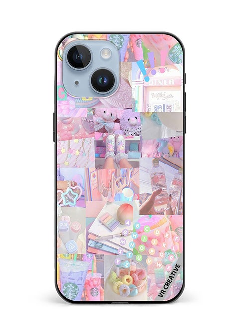 Protective Case Cover For Apple iPhone 15 Plus Cute Collage Design Multicolour