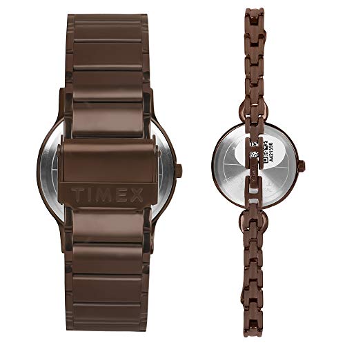 TIMEX Classics Analog Watch for Unisex with Rose Gold Round Dial & Brown Stainless Steel Bracelet Band Water Resistant Unisex Wrist Watches - TW00PR265 - Image 5