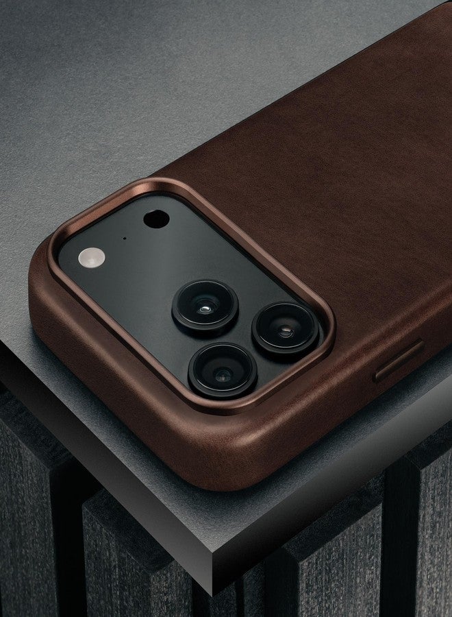 تورو جراب TORRO الجلدي الفاخر متوافق مع iPhone 17 Pro 6.3 بوصة 2025 - جراب جلدي أصلي متوافق مع MagSafe، جراب فائق النحافة (بني غامق) - Image 4