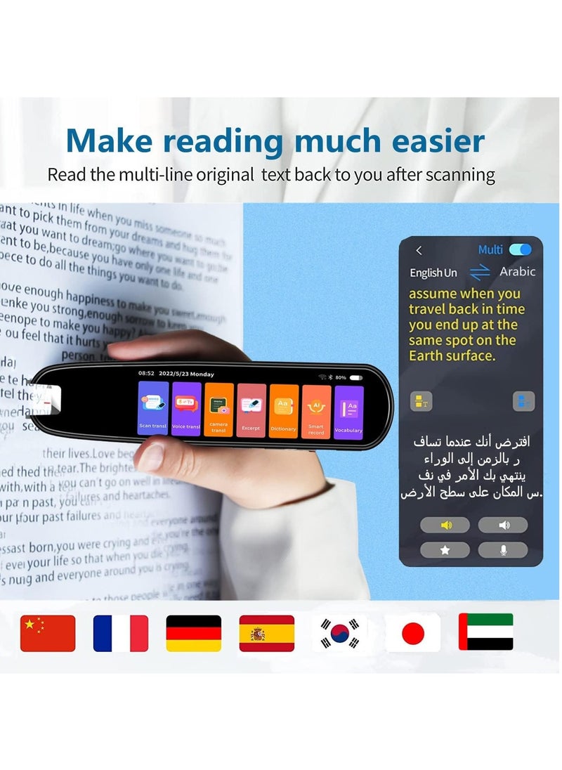 فيبكا - جهاز ترجمة لغة قلم الترجمة، يدعم 112 لغة، قلم قارئ رقمي OCR، قلم قراءة لعسر القراءة، جهاز مترجم صوتي، ترجمة نصية وصوتية متعددة اللغات - Image 1