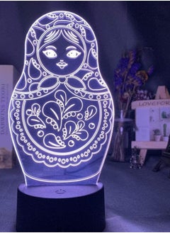 althiqahkey 3D Illusion Lights Anime Lights for Boys and Girls Cute Matryoshka Doll Led Night Light for Bedroom Decoration Colorful Light Table Lamp Gift Night Light for Home Decoration  - Image 1