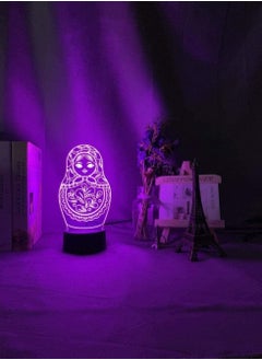 althiqahkey 3D Illusion Lights Anime Lights for Boys and Girls Cute Matryoshka Doll Led Night Light for Bedroom Decoration Colorful Light Table Lamp Gift Night Light for Home Decoration  - Image 2