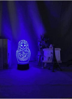 althiqahkey 3D Illusion Lights Anime Lights for Boys and Girls Cute Matryoshka Doll Led Night Light for Bedroom Decoration Colorful Light Table Lamp Gift Night Light for Home Decoration  - Image 4