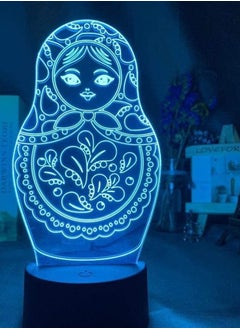 althiqahkey 3D Illusion Lights Anime Lights for Boys and Girls Cute Matryoshka Doll Led Night Light for Bedroom Decoration Colorful Light Table Lamp Gift Night Light for Home Decoration  - Image 3