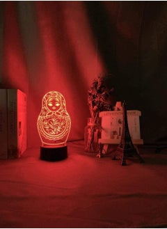 althiqahkey 3D Illusion Lights Anime Lights for Boys and Girls Cute Matryoshka Doll Led Night Light for Bedroom Decoration Colorful Light Table Lamp Gift Night Light for Home Decoration  - Image 5