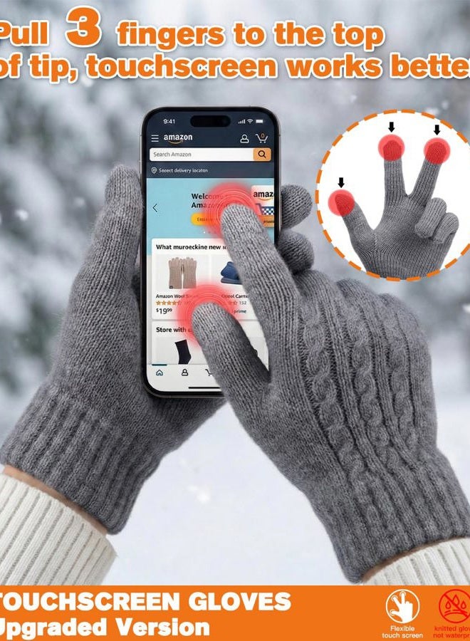 MA COWCF Winter Gloves for Women Thermal Knit Elastic Soft Warm Touch Screen Comfortable for Outdoor Cold Weather - Image 3