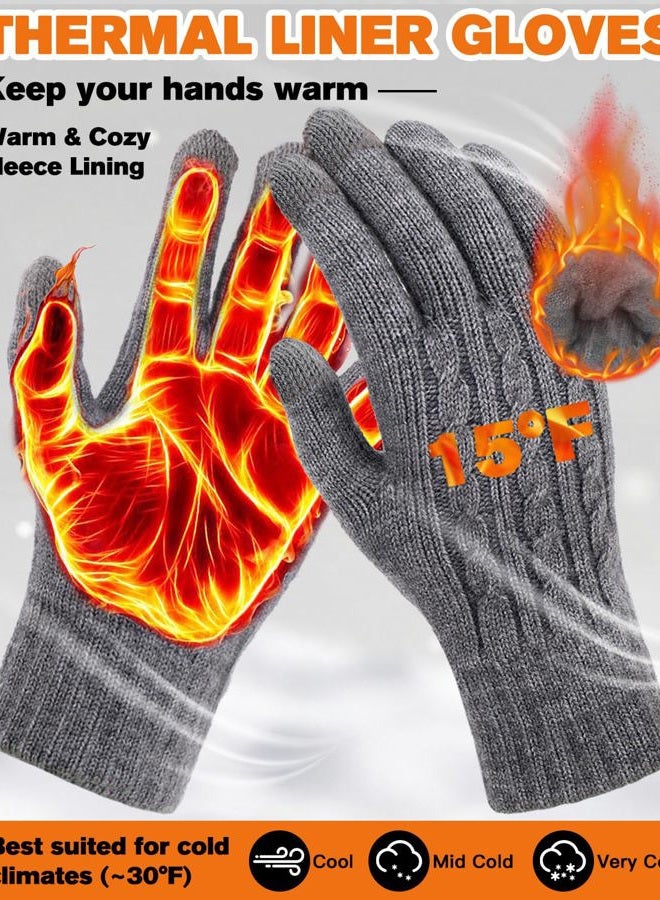 MA COWCF Winter Gloves for Women Thermal Knit Elastic Soft Warm Touch Screen Comfortable for Outdoor Cold Weather - Image 2