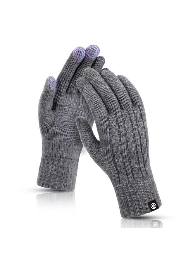 MA COWCF Winter Gloves for Women Thermal Knit Elastic Soft Warm Touch Screen Comfortable for Outdoor Cold Weather - Image 1