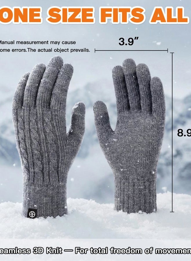 MA COWCF Winter Gloves for Women Thermal Knit Elastic Soft Warm Touch Screen Comfortable for Outdoor Cold Weather - Image 5