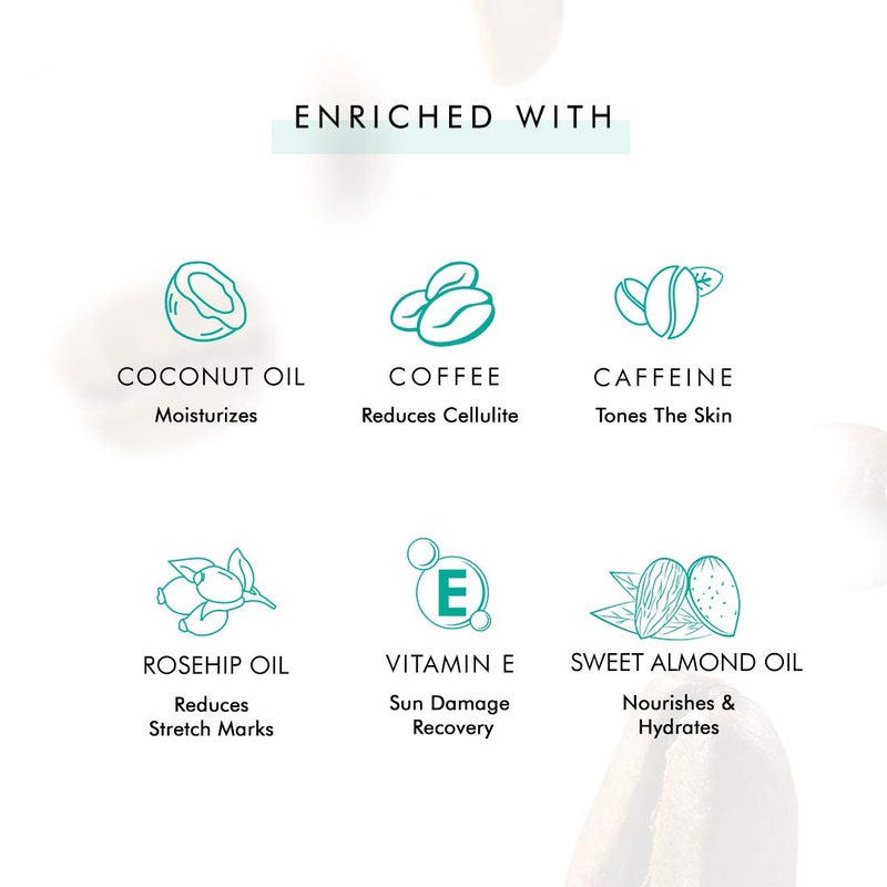 MCaffeine mCaffeine Exfoliating Coffee Body Scrub  Relaxing Body Massage Oil Combo  Reduces Cellulite  Removes Dead Skin  For Soft Smooth  Glowing Skin  For Men  Women and All Skin Types  - Image 2
