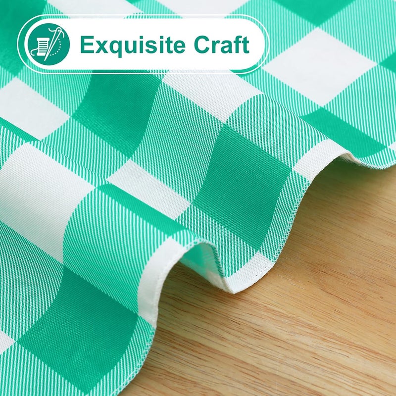 misaya Rectangle Waterproof Vinyl Table Cloth Buffalo Flannel Backed Tablecloth Wipeable Plastic Table Cover for Dinner Kitchen Outdoor 60 x 120 Green and White - Image 3