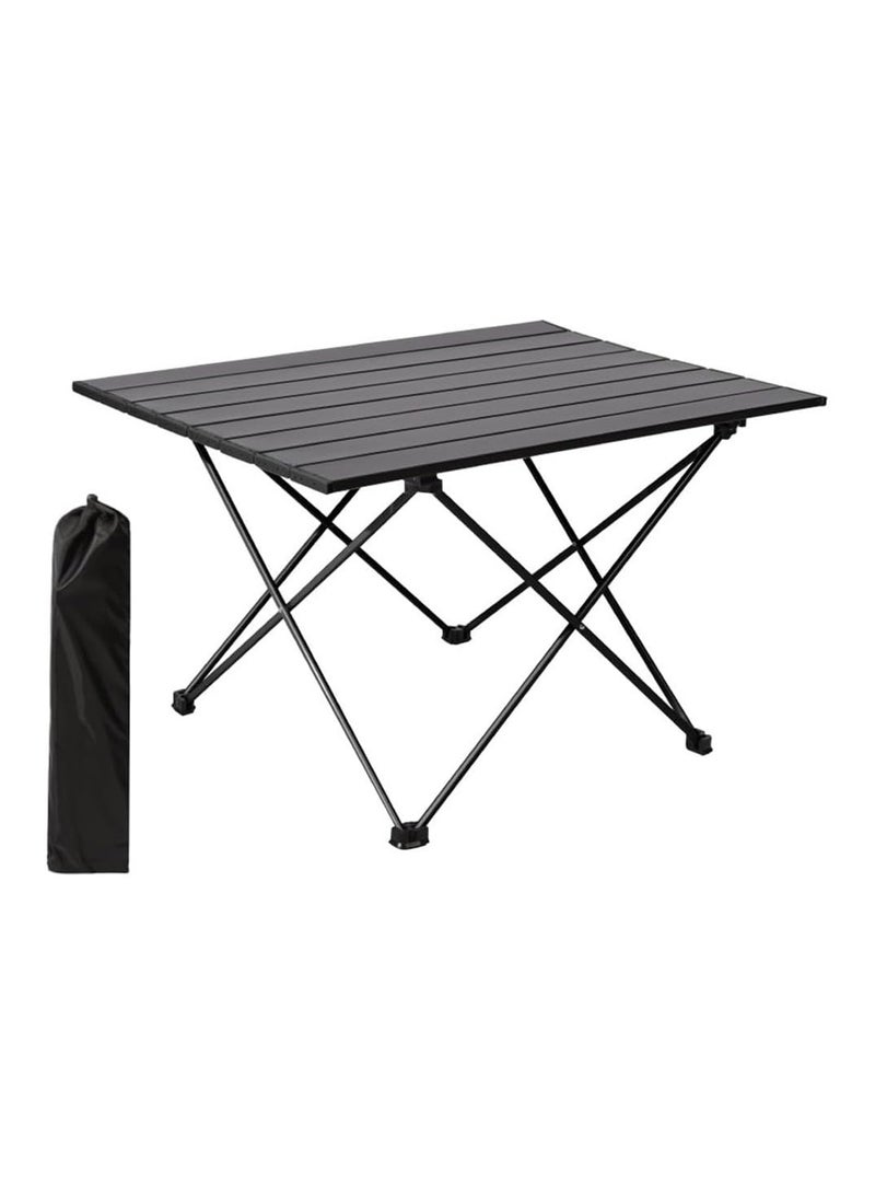 MOMENT Outdoor Picnic Table Folding Portable Metal Dining Table with Carry Bag for Picnic Camping Beach Boat Party BBQ, Black ( 56x41x40cm )