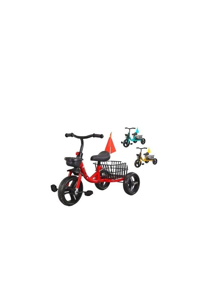 3-5 Years Old Toddler tricycles,Outdoor Cruiser Kids trikes with Large Rear Plastic Basket, Independent Riding Small 3 Wheelers, wear Resistant Foam Wheel Balance Bike - Image 2