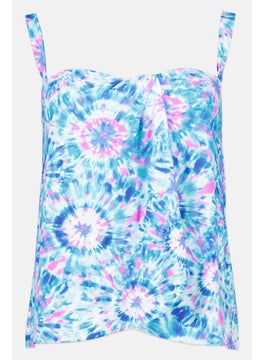 Contours by Coco Reef Women Padded Tie Dye Swim Bikini Top, Blue  - Image 1