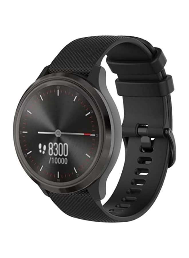 Band For Huawei Watch GT3 42mm Checkered Silicone Watch Band (Black) - Image 3