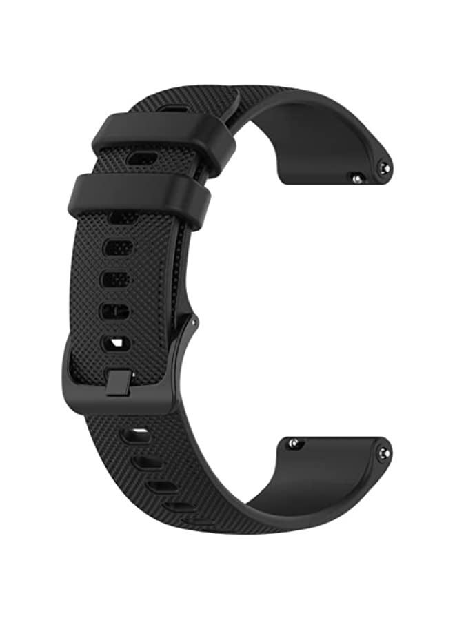 Band For Huawei Watch GT3 42mm Checkered Silicone Watch Band (Black) - Image 1