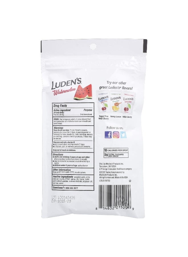 LUDEN'S Luden's, Pectin Lozenge/Oral Demulcent, Watermelon, 25 Throat Drops  - Image 2