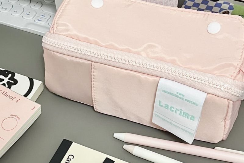 Large Capacity Stylish Pencil Case for Girls Pink