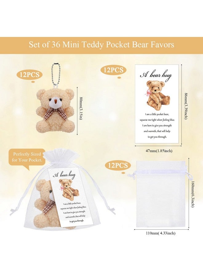 Zhanmai 12 Set Mini Plush Bears Graduation Gift Little Pocket for Kids Inspirational Bear Hug Gift Card Organza Bags for end of Year Party Favors - Image 2