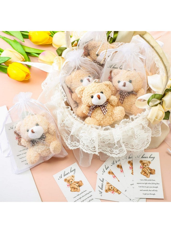 Zhanmai 12 Set Mini Plush Bears Graduation Gift Little Pocket for Kids Inspirational Bear Hug Gift Card Organza Bags for end of Year Party Favors - Image 4