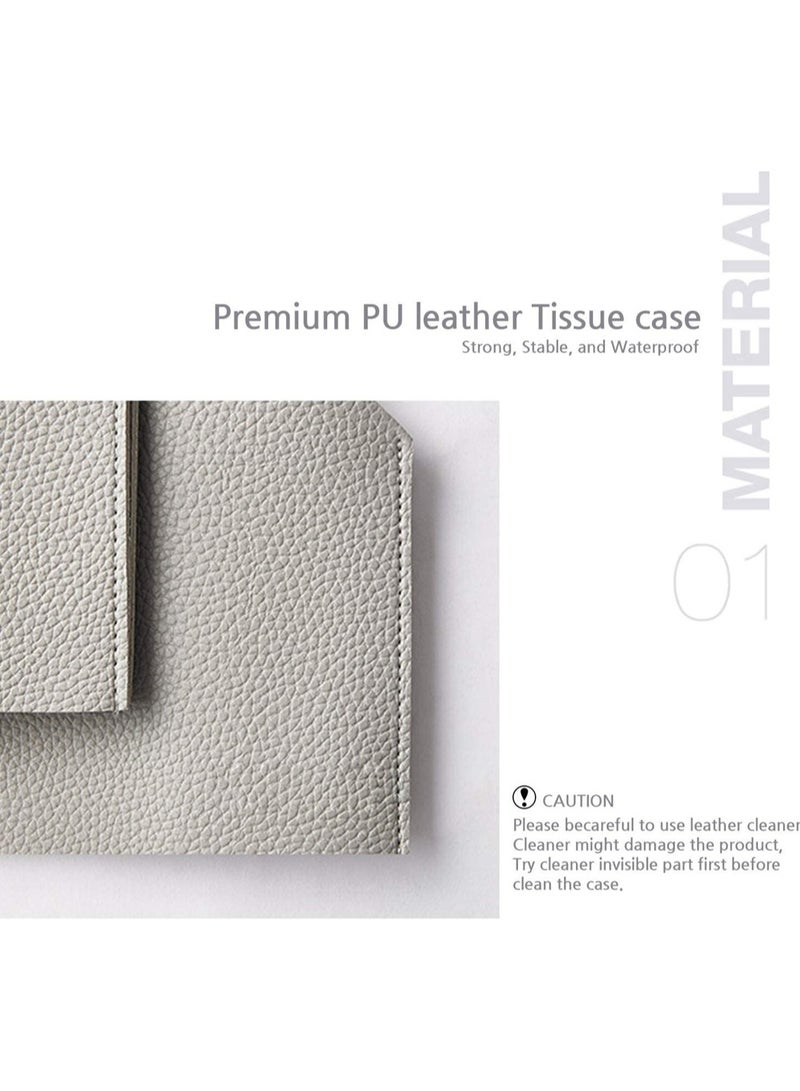 Excefore 1 Piece Modern PU Leather Square Tissue Box Holder Decorative Holder - Image 2