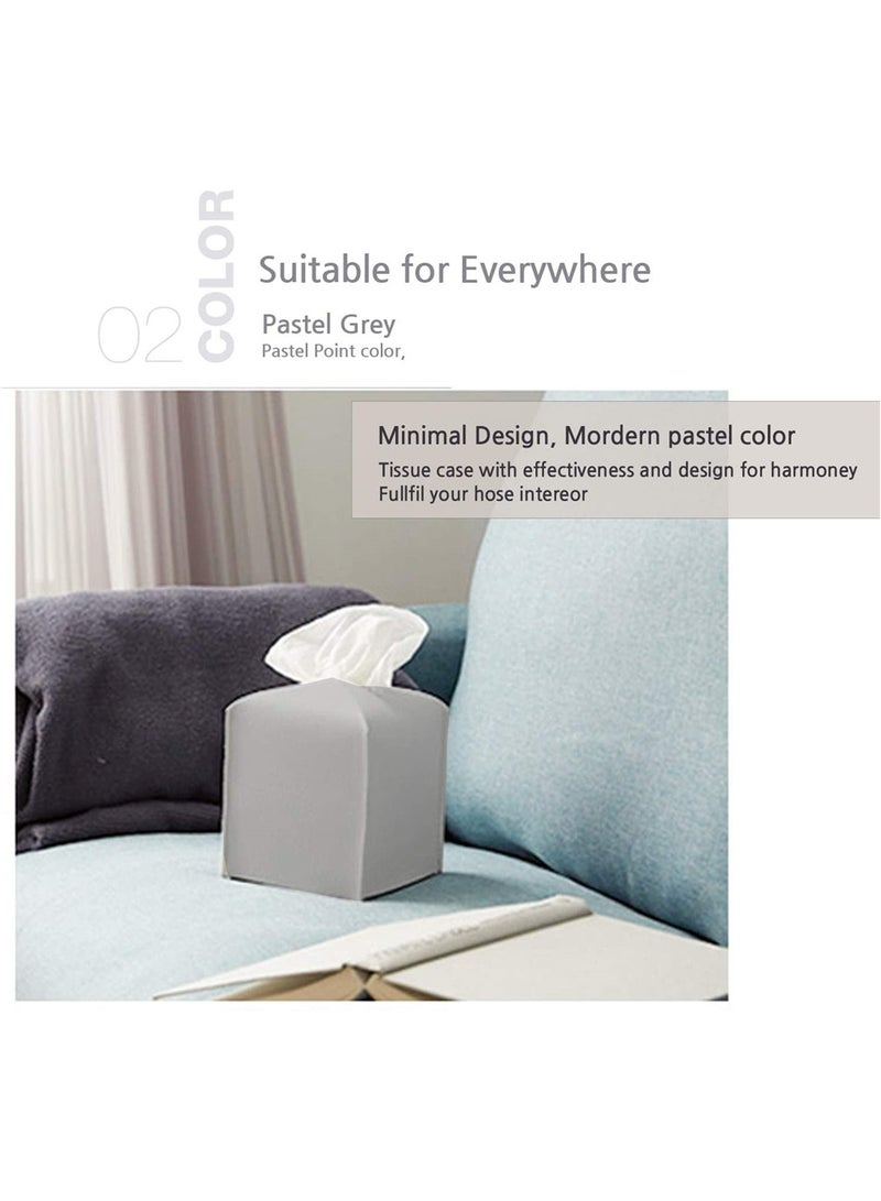 Excefore 1 Piece Modern PU Leather Square Tissue Box Holder Decorative Holder - Image 3
