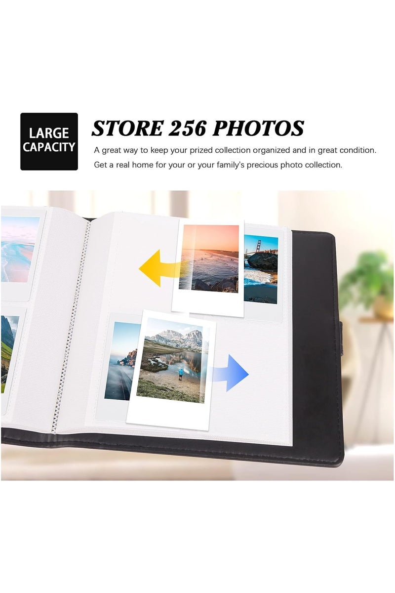 VKL ألبوم صور 256 لفيلم فوجي فيلم إنستكس ميني كاميرا، صور بولارويد 2x3 بوصة، كتاب ألبوم صور لفوجي فيلم إنستكس ميني 11 12 9 90 70 40 8 كاميرا فورية، لفيلم إنستكس ميني الفوري (أسود) - Image 5