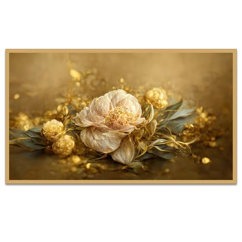 DEKORSTATION Blooms of Serenity Floral Canvas Floating Framed Wall Painting for Home and Office Decor (24 Inch W x 12 Inch H) - Image 2