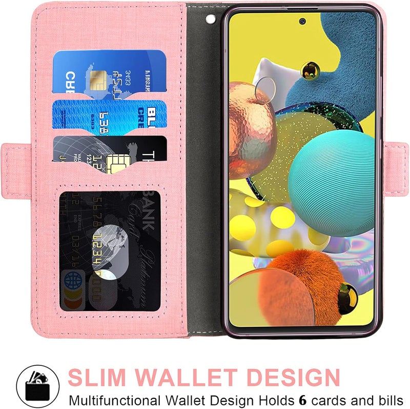Asuwish Compatible with Samsung Galaxy A51 4G Wallet Case Tempered Glass Screen Protector and Leather Flip Cover Card Holder Cell Phone Cases for Glaxay A 51 Gaxaly M40S 51A A515F S51 Women Men Gray - Image 2