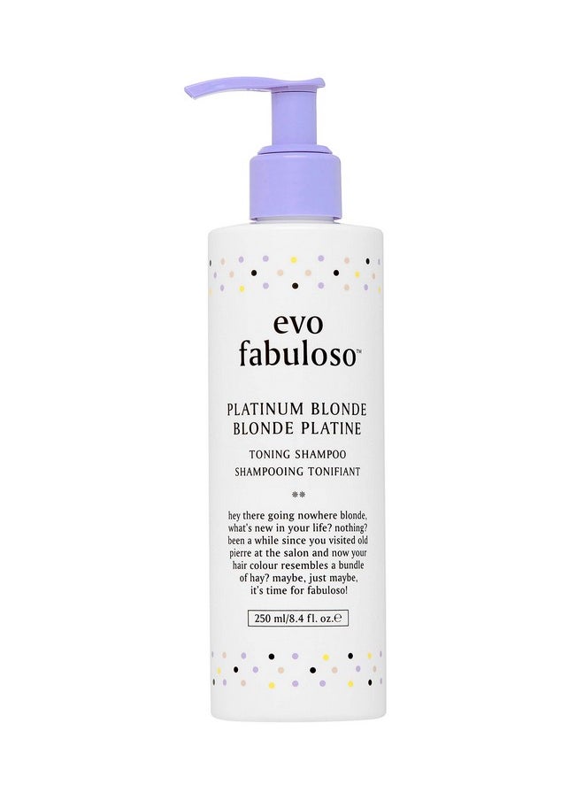EVO Fabuloso Platinum Blonde Toning Shampoo Refreshes And Revives Colored Hair Purple Shampoo To Extended Life Of Color Treated Blonde Hair 250Ml / 8.4Oz  - Image 2