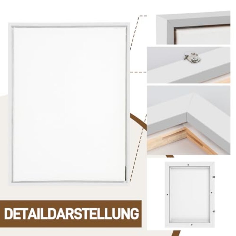 Shadow Joint Frame, 50 x 70 cm, Wooden Frame for Canvas, MDF Picture Frame for Canvas/Stretcher Frame, Easy to Remove for Motif Change, Canvas Frame,50 x 70 cm - Image 4