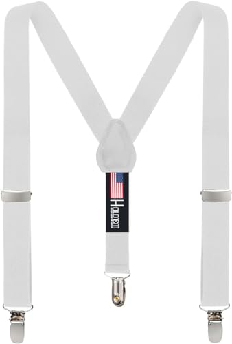 HOLD'EM HOLDEM Suspenders for Kids 1 Inch Suspender Perfect for Tuxedo White 22 - Image 1