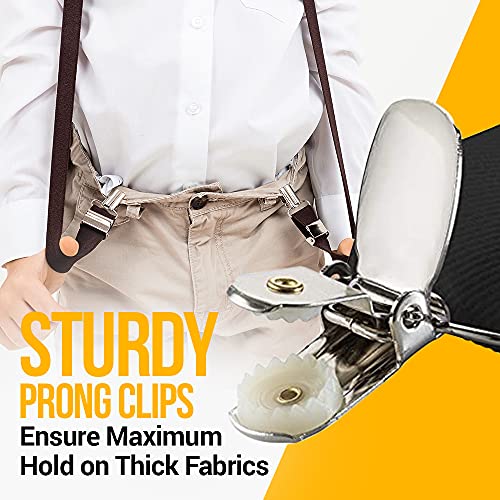 HOLD'EM HOLDEM Suspenders for Kids 1 Inch Suspender Perfect for Tuxedo White 22 - Image 3
