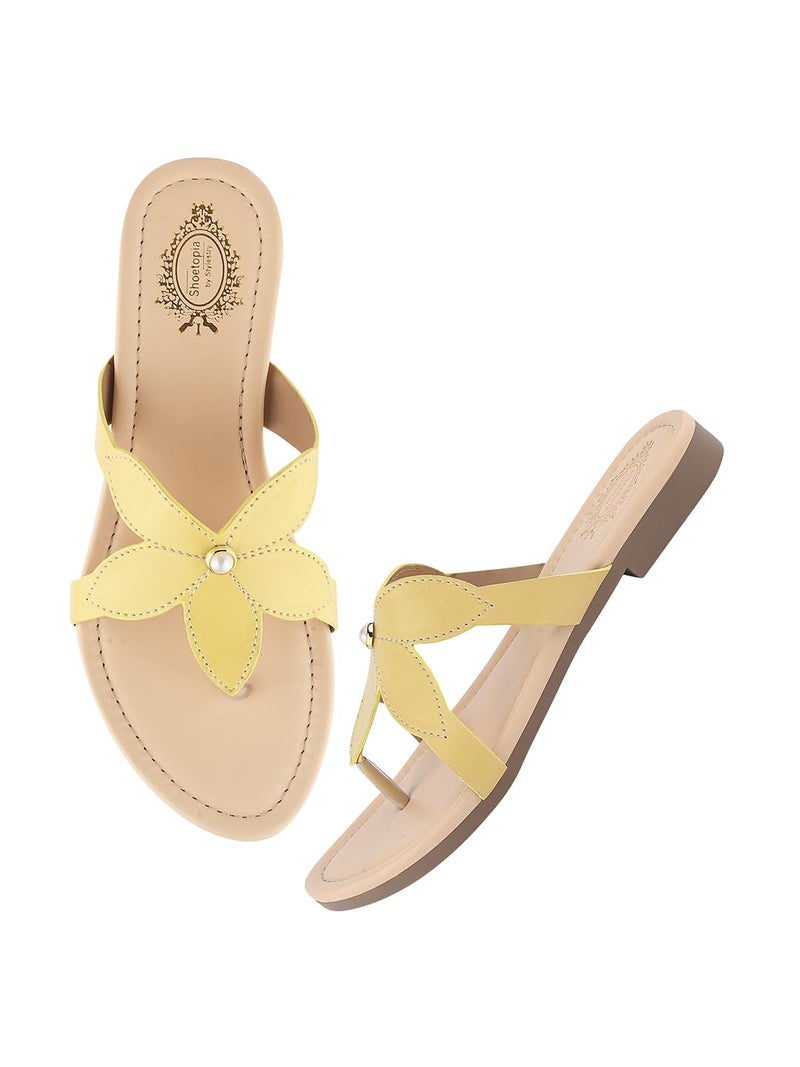 Shoetopia Casual Casual Yellow Flats For Women & Girls /EU42 - Image 2