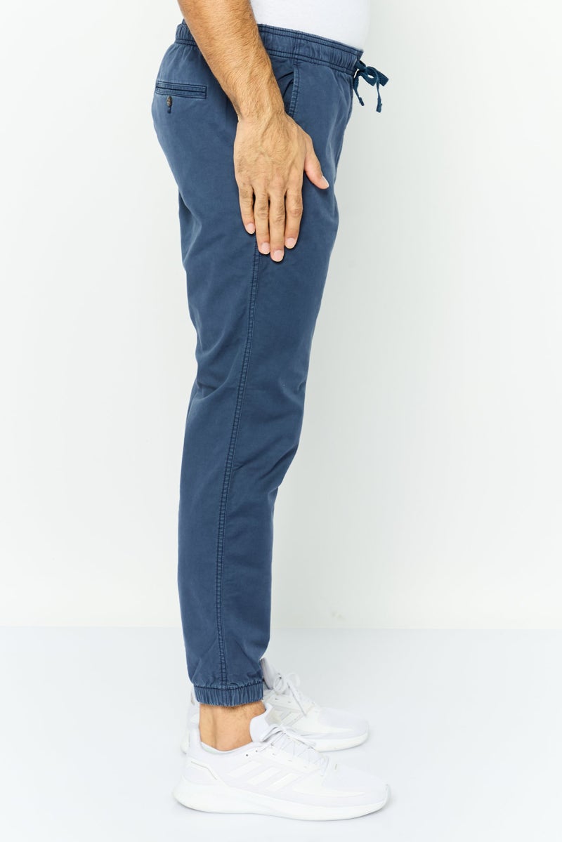 GAP Men Regular Fit Solid Jogger Pants, Navy - Image 2