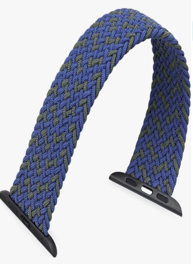 49/45/44/42mm Nylon Braided Solo Band with Braided Rubber Band for Apple Watch. - Image 1