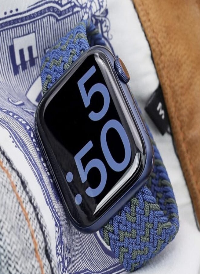 49/45/44/42mm Nylon Braided Solo Band with Braided Rubber Band for Apple Watch. - Image 2