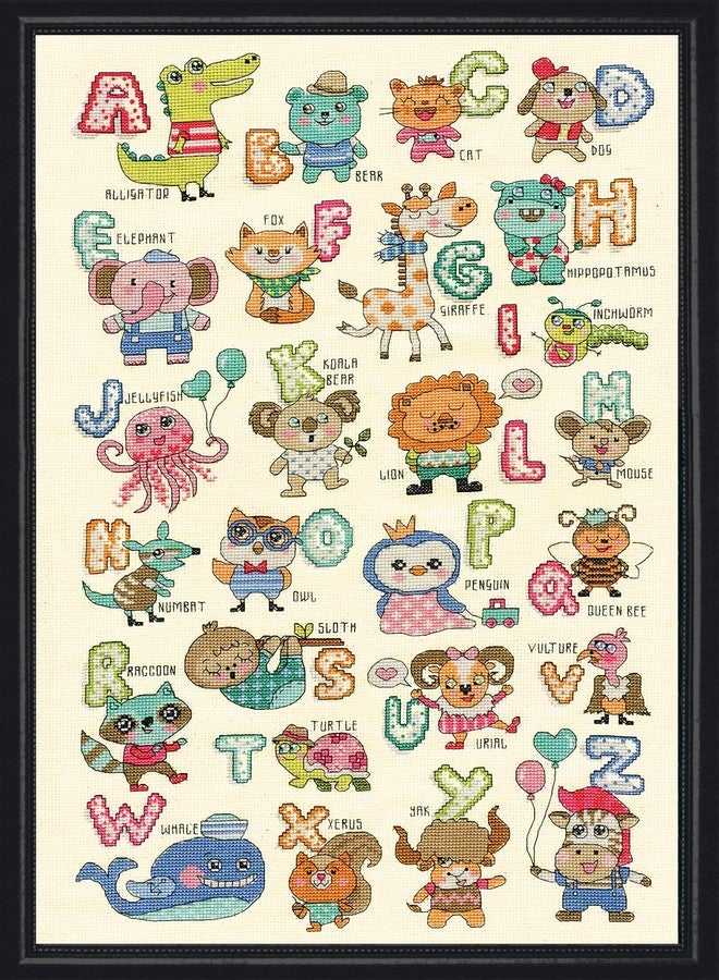 DesignWorks Ink Design Works Crafts ABC Cute Animals, 12 X 20 Counted Cross Stitch Kit, Multicolour - Image 1