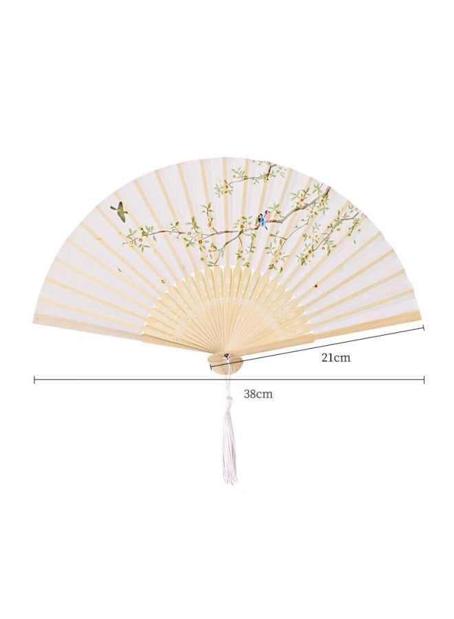 Tatanice Folding Fan, Chinese Classical Style, 6.5 Inches, Silk Fan For Women, Dance Performance Fan, Photo Prop, Birthday Gift - Image 1