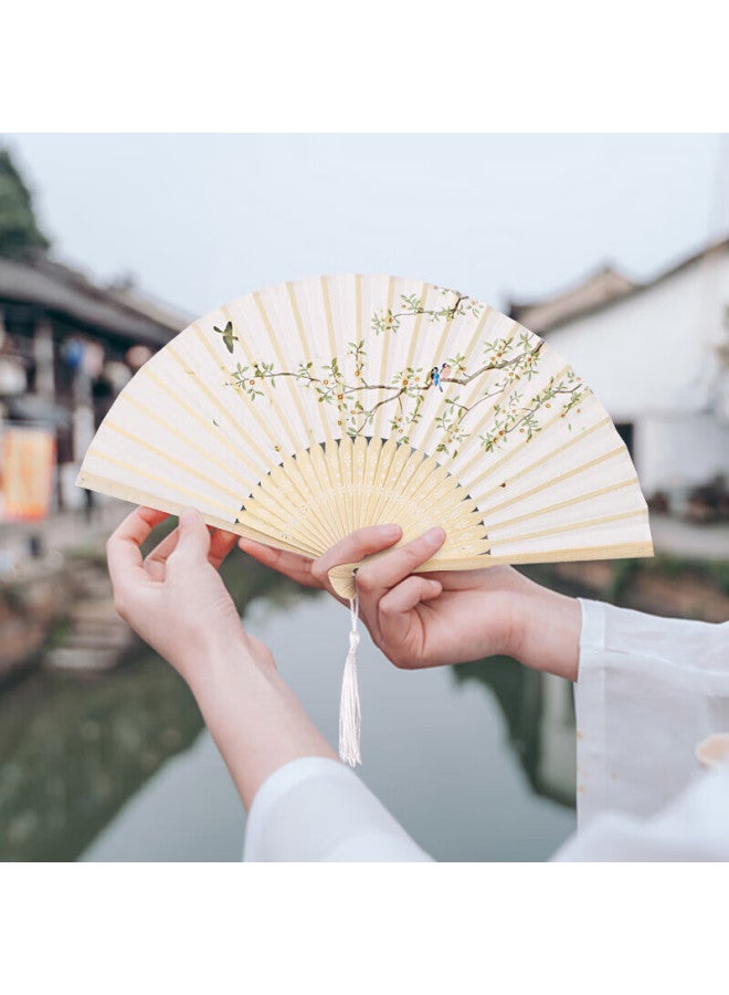 Tatanice Folding Fan, Chinese Classical Style, 6.5 Inches, Silk Fan For Women, Dance Performance Fan, Photo Prop, Birthday Gift - Image 3